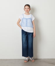 KJLFW40039 a.v.v KIDS(アー・ヴェ・ヴェ) [140-150]ライトデニムワイドパンツ ブルー