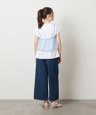 KJLFW40039 a.v.v KIDS(アー・ヴェ・ヴェ) [140-150]ライトデニムワイドパンツ ブルー
