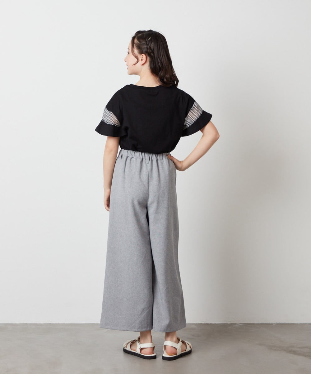 KJLFW41039 a.v.v KIDS(アー・ヴェ・ヴェ) 【接触冷感/速乾】[140-150]ワイドパンツ ライトグレー