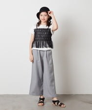 KJLFW41039 a.v.v KIDS(アー・ヴェ・ヴェ) 【接触冷感/速乾】[140-150]ワイドパンツ ライトグレー
