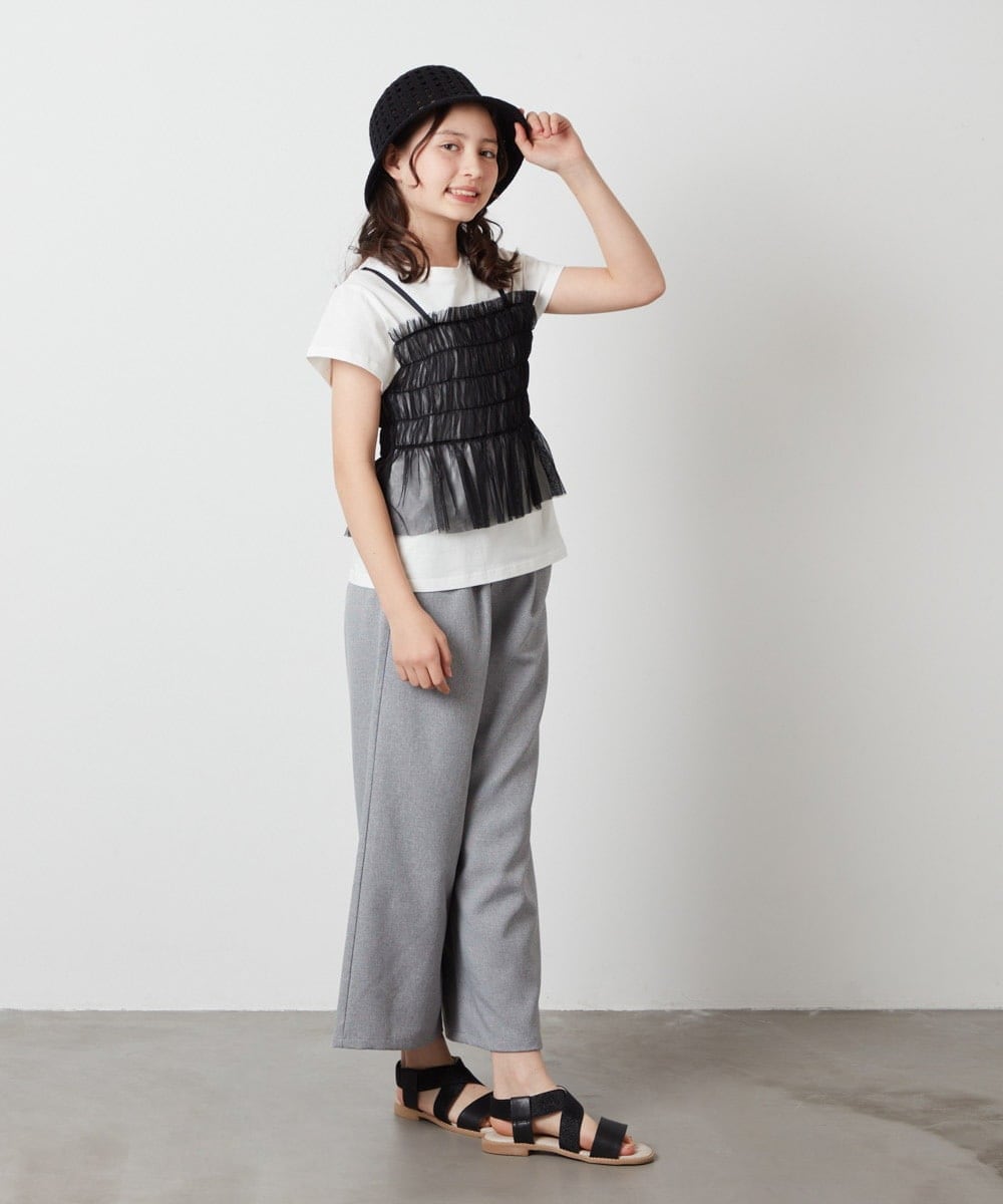 KJLFW41039 a.v.v KIDS(アー・ヴェ・ヴェ) 【接触冷感/速乾】[140-150]ワイドパンツ ライトグレー