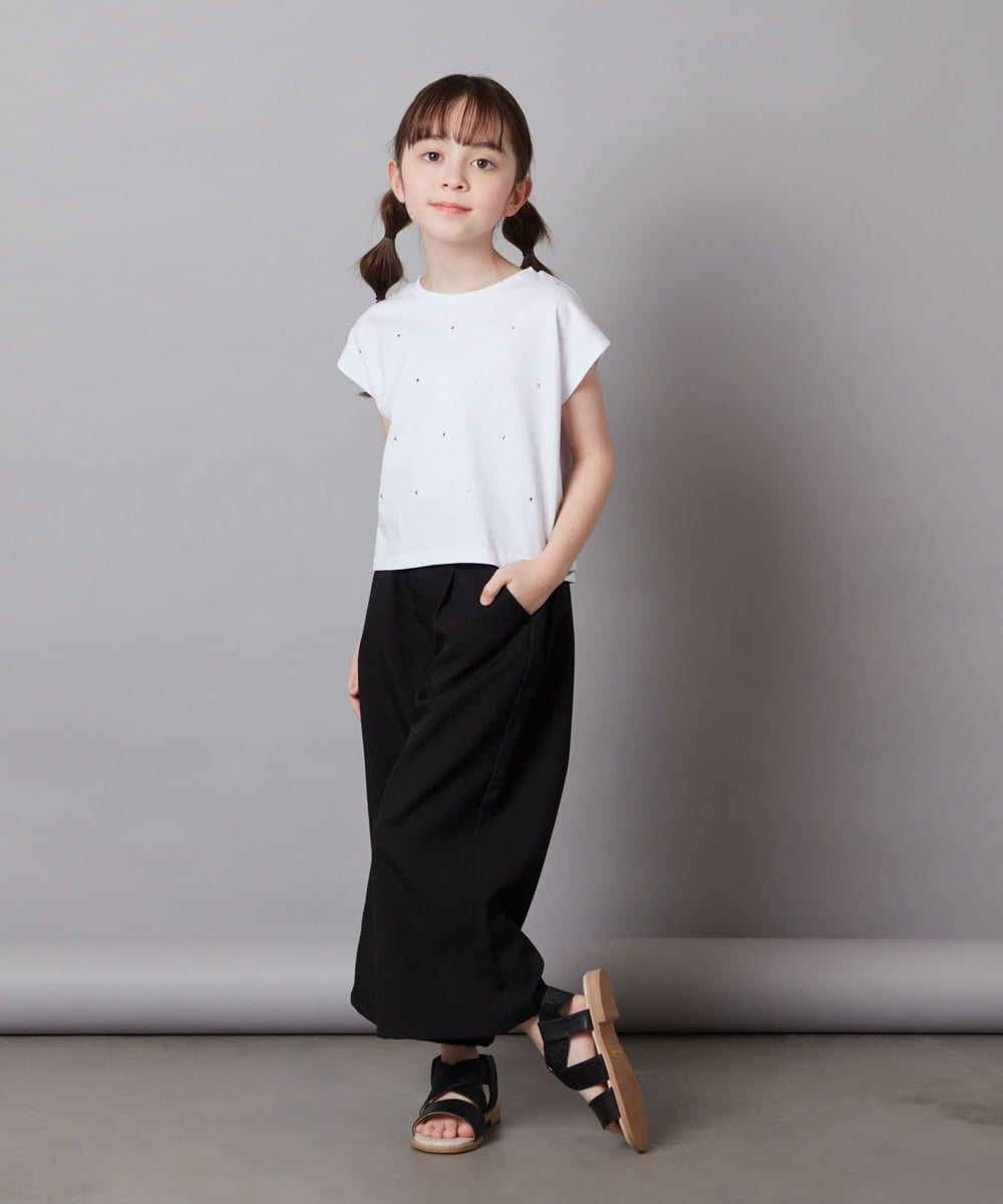 KJLFW41039 a.v.v KIDS(アー・ヴェ・ヴェ) 【接触冷感/速乾】[140-150]ワイドパンツ ライトグレー