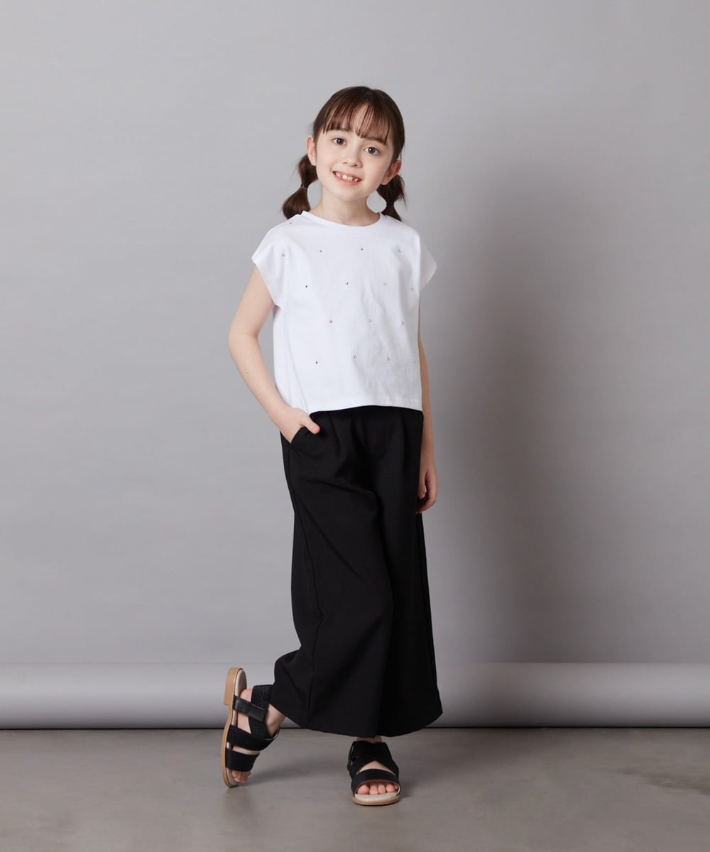 KJLFW41039 a.v.v KIDS(アー・ヴェ・ヴェ) 【接触冷感/速乾】[140-150]ワイドパンツ ライトグレー
