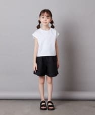 KJLFW42034 a.v.v KIDS(アー・ヴェ・ヴェ) [140-150]【セットアップ対応】麻調タックキュロットパンツ ライトブルー