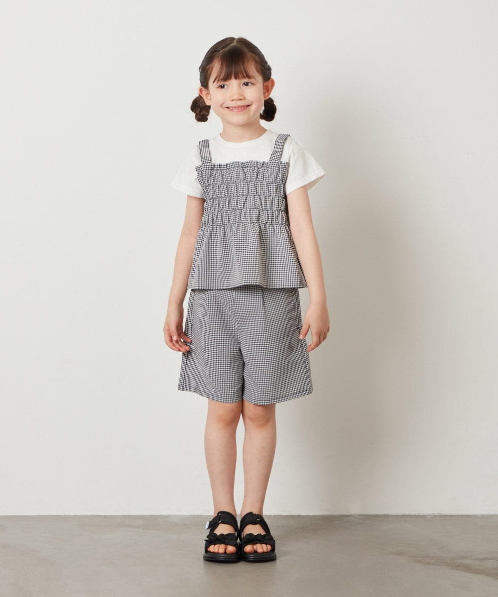 KJLFW48034 a.v.v KIDS(アー・ヴェ・ヴェ) [140-150]【セットアップ対応】タックショートパンツ ブルー