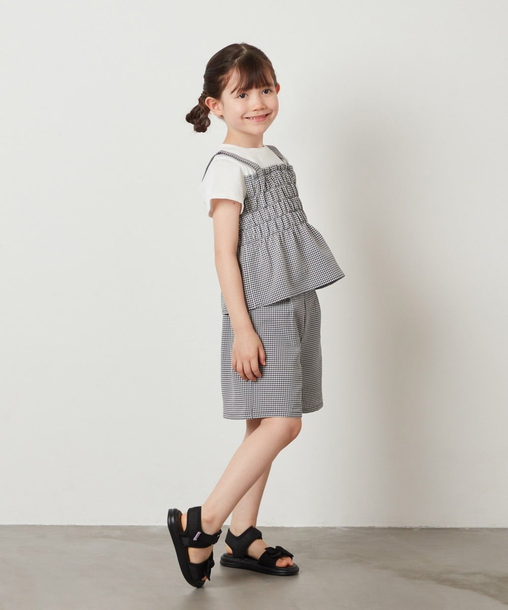 KJLFW48034 a.v.v KIDS(アー・ヴェ・ヴェ) [140-150]【セットアップ対応】タックショートパンツ ブルー