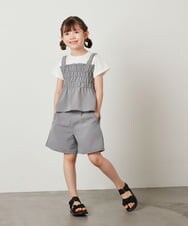 KJLFW48034 a.v.v KIDS(アー・ヴェ・ヴェ) [140-150]【セットアップ対応】タックショートパンツ ブルー