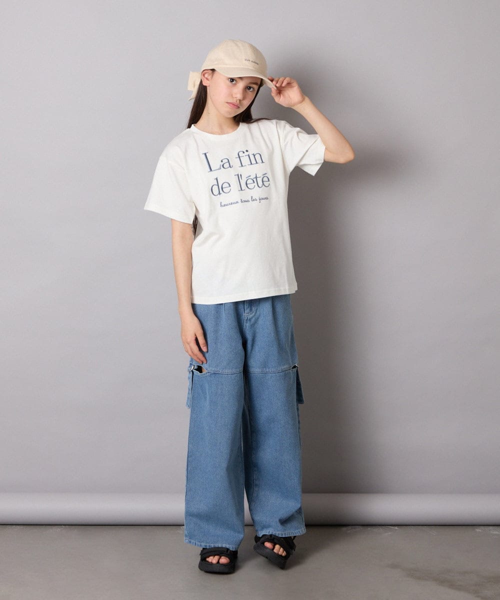 KJLGA05049 a.v.v KIDS(アー・ヴェ・ヴェ) [130-160]サイドスリットデニム ブルー