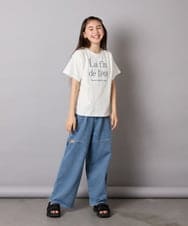 KJLGA05049 a.v.v KIDS(アー・ヴェ・ヴェ) [130-160]サイドスリットデニム ブルー