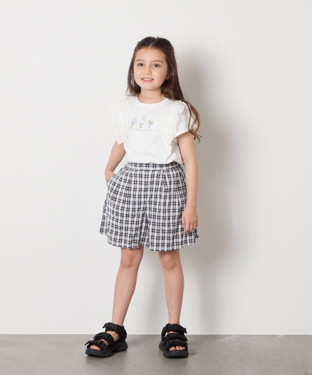 KJLGA17039 a.v.v KIDS(アー・ヴェ・ヴェ) [100-160]２タックショートパンツ ブラック