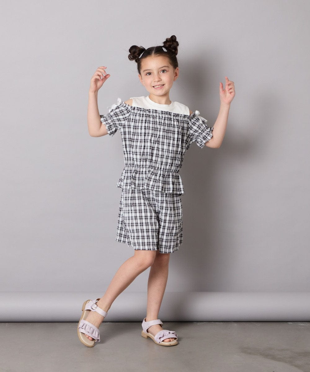 KJLGA17039 a.v.v KIDS(アー・ヴェ・ヴェ) [100-160]２タックショートパンツ ブラック