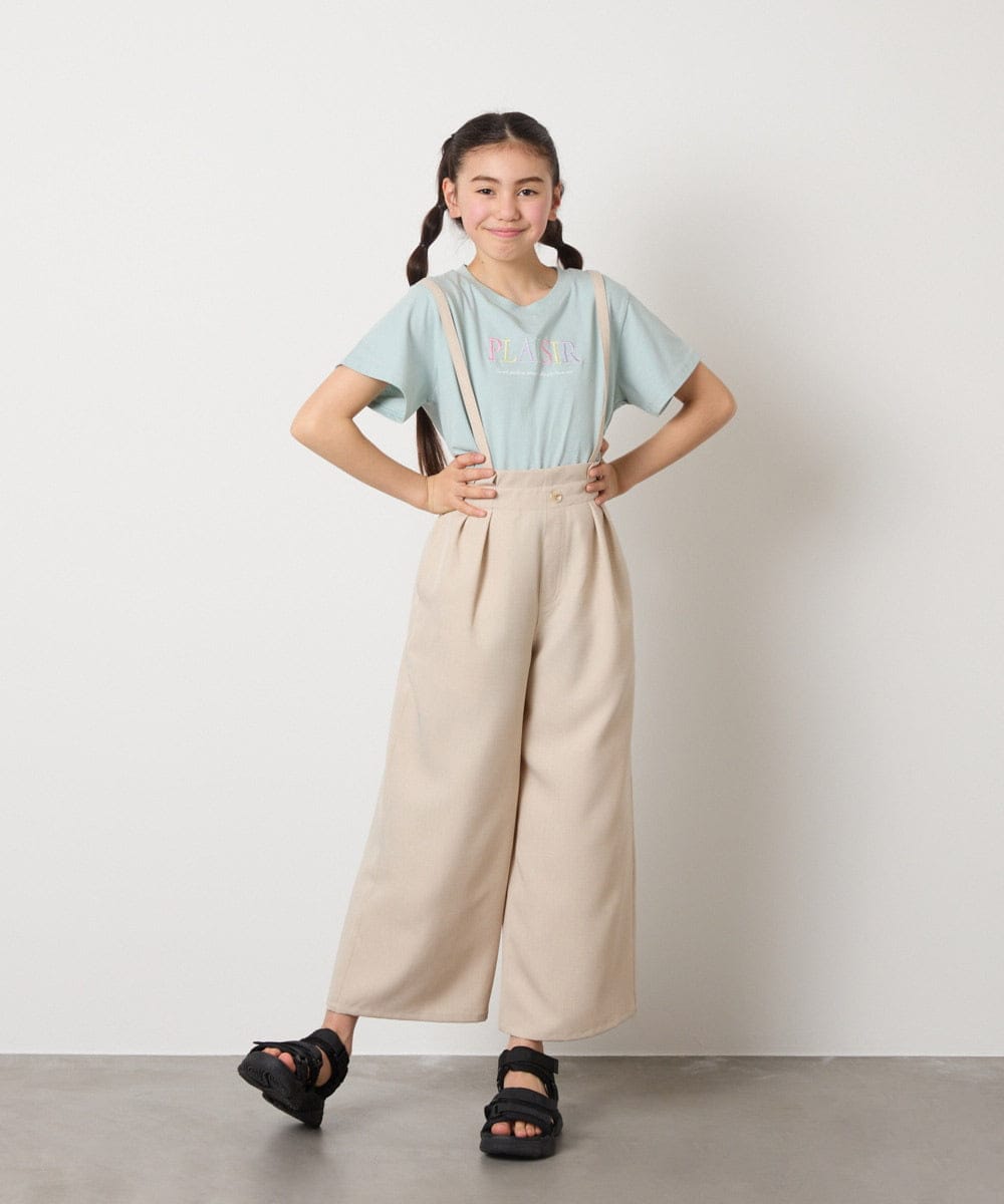 KJLGA21039 a.v.v KIDS(アー・ヴェ・ヴェ) [120-130]サス付きワイドパンツ ブラック
