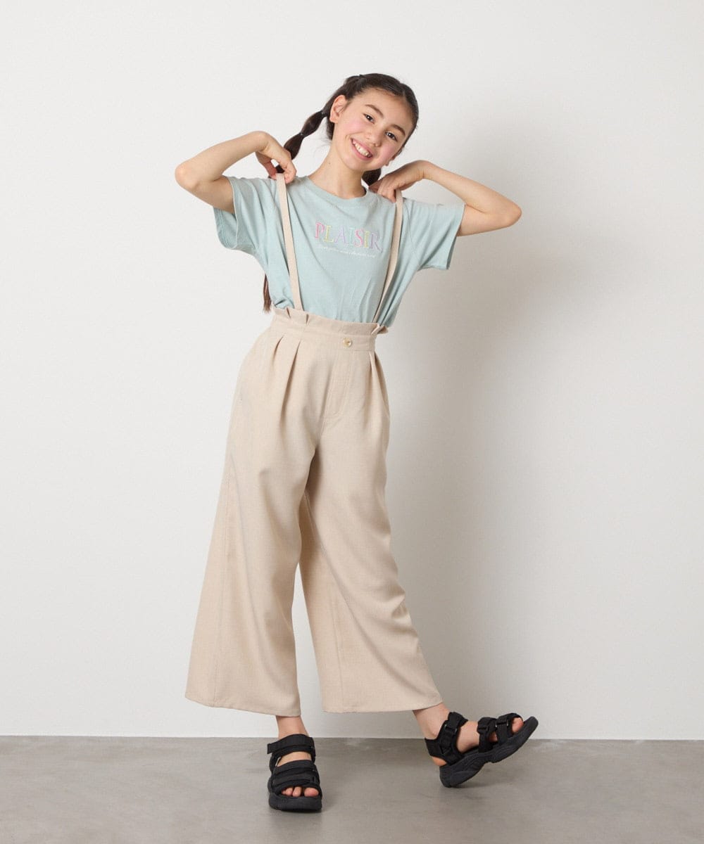 KJLGA21039 a.v.v KIDS(アー・ヴェ・ヴェ) [120-130]サス付きワイドパンツ ブラック