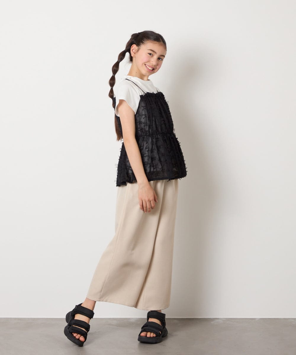 KJLGA21039 a.v.v KIDS(アー・ヴェ・ヴェ) [120-130]サス付きワイドパンツ ブラック