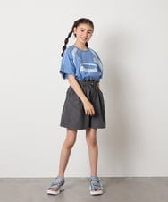 KJLGA22029 a.v.v KIDS(アー・ヴェ・ヴェ) [100-130]デニムタックキュロット ダークグレー