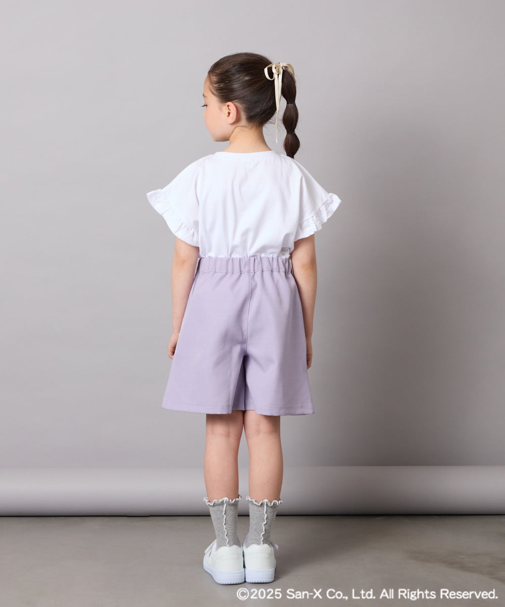 KJLGA80034 a.v.v KIDS(アー・ヴェ・ヴェ) [100-140]すみっコぐらしネーム風ワッペン付きキュロット ラベンダー