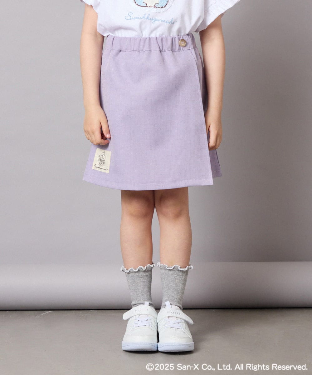 KJLGA80034 a.v.v KIDS(アー・ヴェ・ヴェ) [100-140]すみっコぐらしネーム風ワッペン付きキュロット ラベンダー