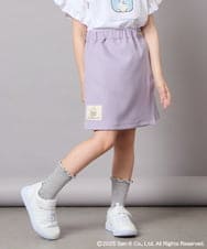KJLGA80034 a.v.v KIDS(アー・ヴェ・ヴェ) [100-140]すみっコぐらしネーム風ワッペン付きキュロット ラベンダー
