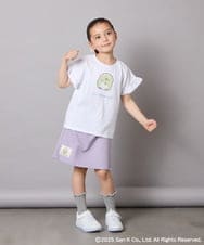 KJLGA80034 a.v.v KIDS(アー・ヴェ・ヴェ) [100-140]すみっコぐらしネーム風ワッペン付きキュロット ラベンダー