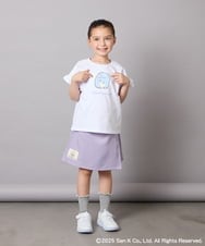 KJLGA80034 a.v.v KIDS(アー・ヴェ・ヴェ) [100-140]すみっコぐらしネーム風ワッペン付きキュロット ラベンダー