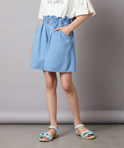 KJLGB22034 a.v.v KIDS [140-150]【接触冷感】デニムタックキュロット