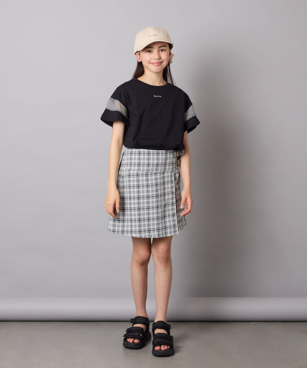 KJLGC01044 a.v.v KIDS(アー・ヴェ・ヴェ) [160]サイドベルトキュロット ブラック