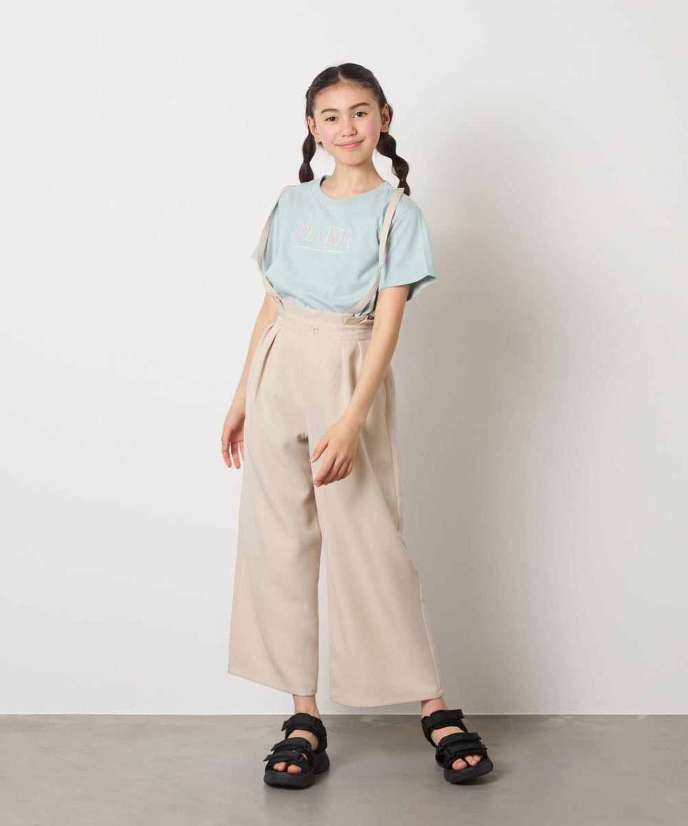 KJLGC21049 a.v.v KIDS(アー・ヴェ・ヴェ) [160]サス付きワイドパンツ ベージュ