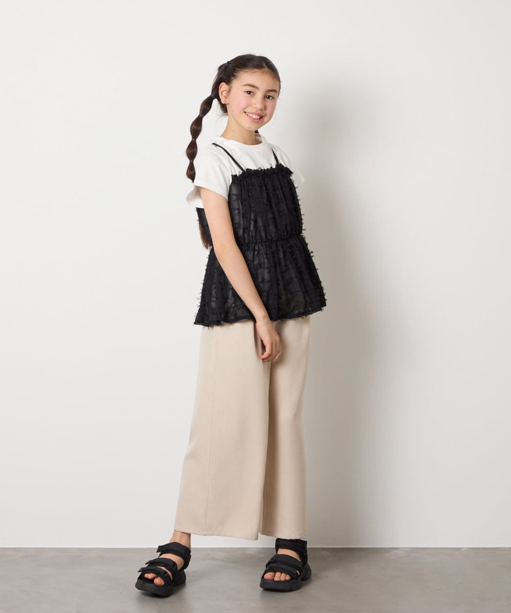KJLGC21049 a.v.v KIDS(アー・ヴェ・ヴェ) [160]サス付きワイドパンツ ベージュ