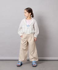 KJLGD01044 a.v.v KIDS(アー・ヴェ・ヴェ) [120-160]麻調サス付きワイドパンツ ベージュ