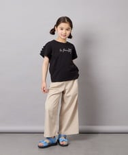 KJLGD01044 a.v.v KIDS(アー・ヴェ・ヴェ) [120-160]麻調サス付きワイドパンツ ベージュ