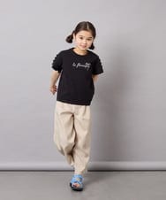 KJLGD01044 a.v.v KIDS(アー・ヴェ・ヴェ) [120-160]麻調サス付きワイドパンツ ベージュ