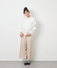 KJLGD01044 a.v.v KIDS(アー・ヴェ・ヴェ) [120-160]麻調サス付きワイドパンツ ベージュ