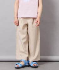 KJLGD01044 a.v.v KIDS(アー・ヴェ・ヴェ) [120-160]麻調サス付きワイドパンツ ベージュ