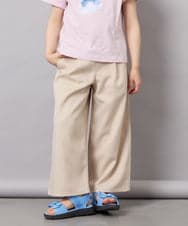 KJLGD01044 a.v.v KIDS(アー・ヴェ・ヴェ) [120-160]麻調サス付きワイドパンツ ベージュ