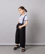 KJLGD01044 a.v.v KIDS(アー・ヴェ・ヴェ) [120-160]麻調サス付きワイドパンツ ブラック