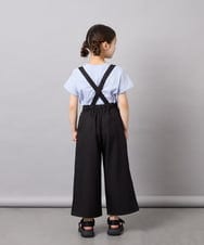 KJLGD01044 a.v.v KIDS(アー・ヴェ・ヴェ) [120-160]麻調サス付きワイドパンツ ブラック