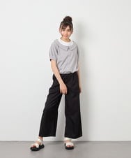 KJLGD01044 a.v.v KIDS(アー・ヴェ・ヴェ) [120-160]麻調サス付きワイドパンツ ブラック