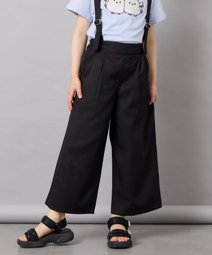 KJLGD01044 a.v.v KIDS [120-160]麻調サス付きワイドパンツ