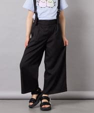 KJLGD01044 a.v.v KIDS(アー・ヴェ・ヴェ) [120-160]麻調サス付きワイドパンツ ブラック