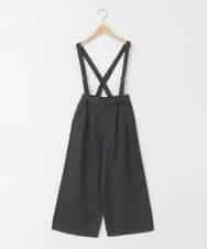 KJLGD01044 a.v.v KIDS(アー・ヴェ・ヴェ) [120-160]【接触冷感】麻調サス付きワイドパンツ ブラック