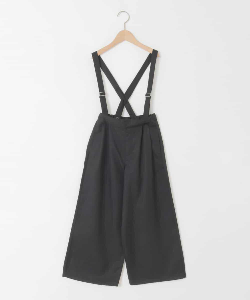 KJLGD01044 a.v.v KIDS(アー・ヴェ・ヴェ) [120-160]【接触冷感】麻調サス付きワイドパンツ ブラック