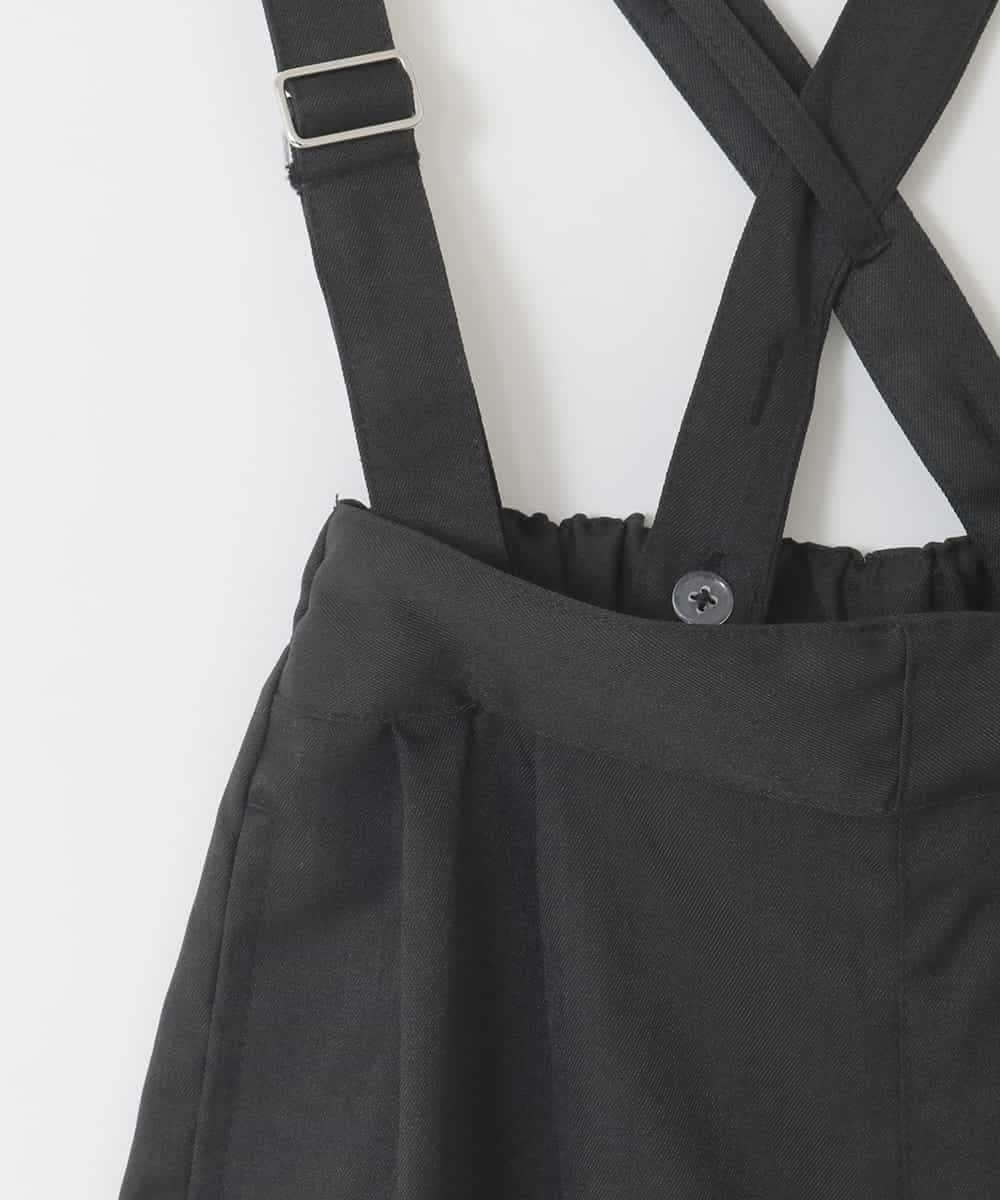 KJLGD01044 a.v.v KIDS(アー・ヴェ・ヴェ) [120-160]【接触冷感】麻調サス付きワイドパンツ ブラック