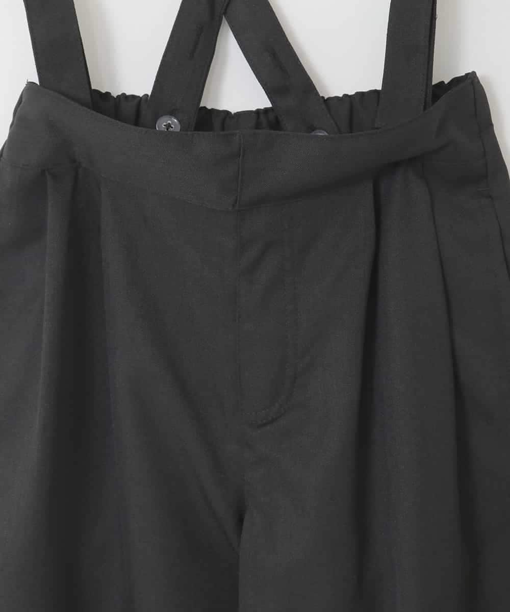 KJLGD01044 a.v.v KIDS(アー・ヴェ・ヴェ) [120-160]【接触冷感】麻調サス付きワイドパンツ ブラック