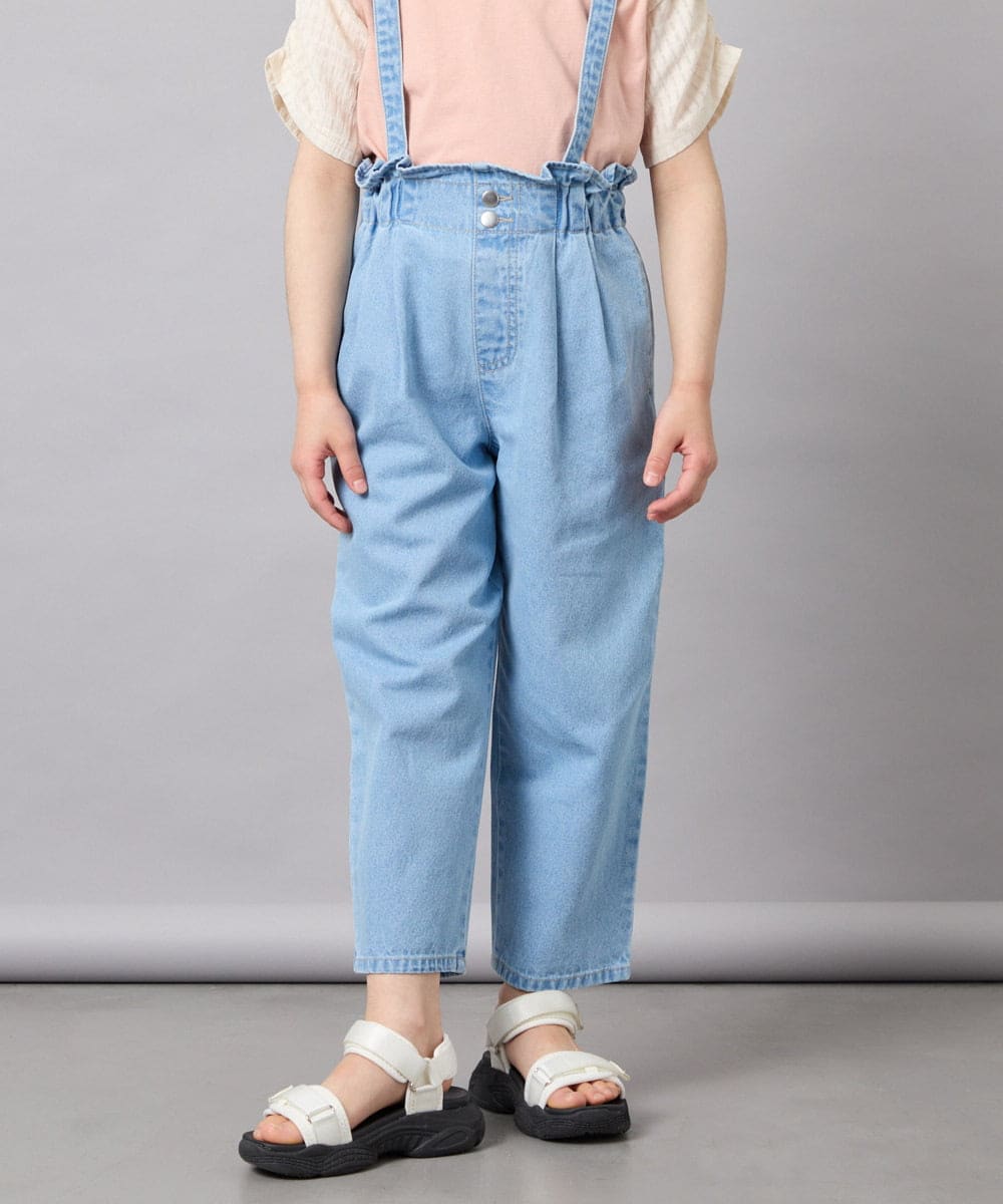 KJLGD02039 a.v.v KIDS(アー・ヴェ・ヴェ) [120-160]サス付きテーパードパンツ ライトブルー