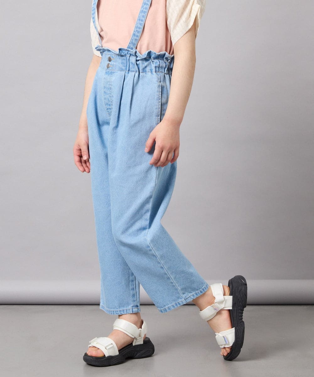 KJLGD02039 a.v.v KIDS(アー・ヴェ・ヴェ) [120-160]サス付きテーパードパンツ ライトブルー