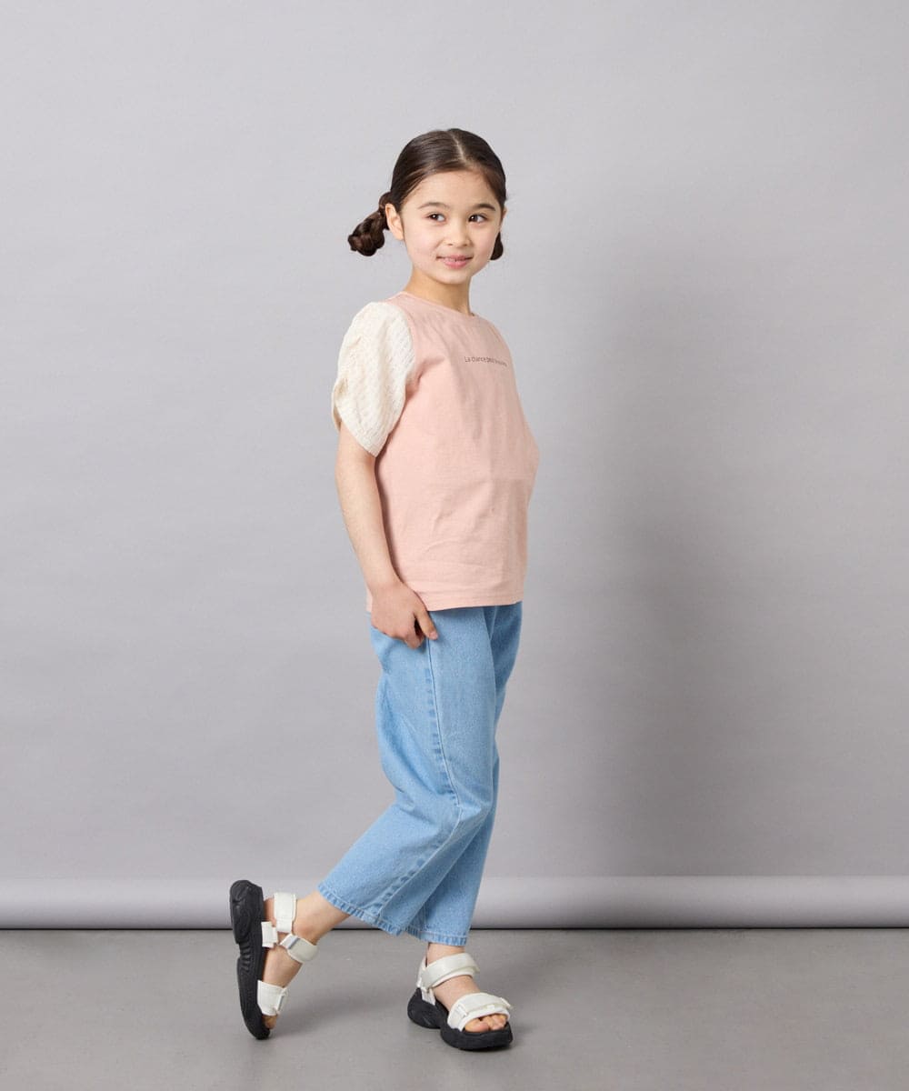 KJLGD02039 a.v.v KIDS(アー・ヴェ・ヴェ) [120-160]サス付きテーパードパンツ ライトブルー