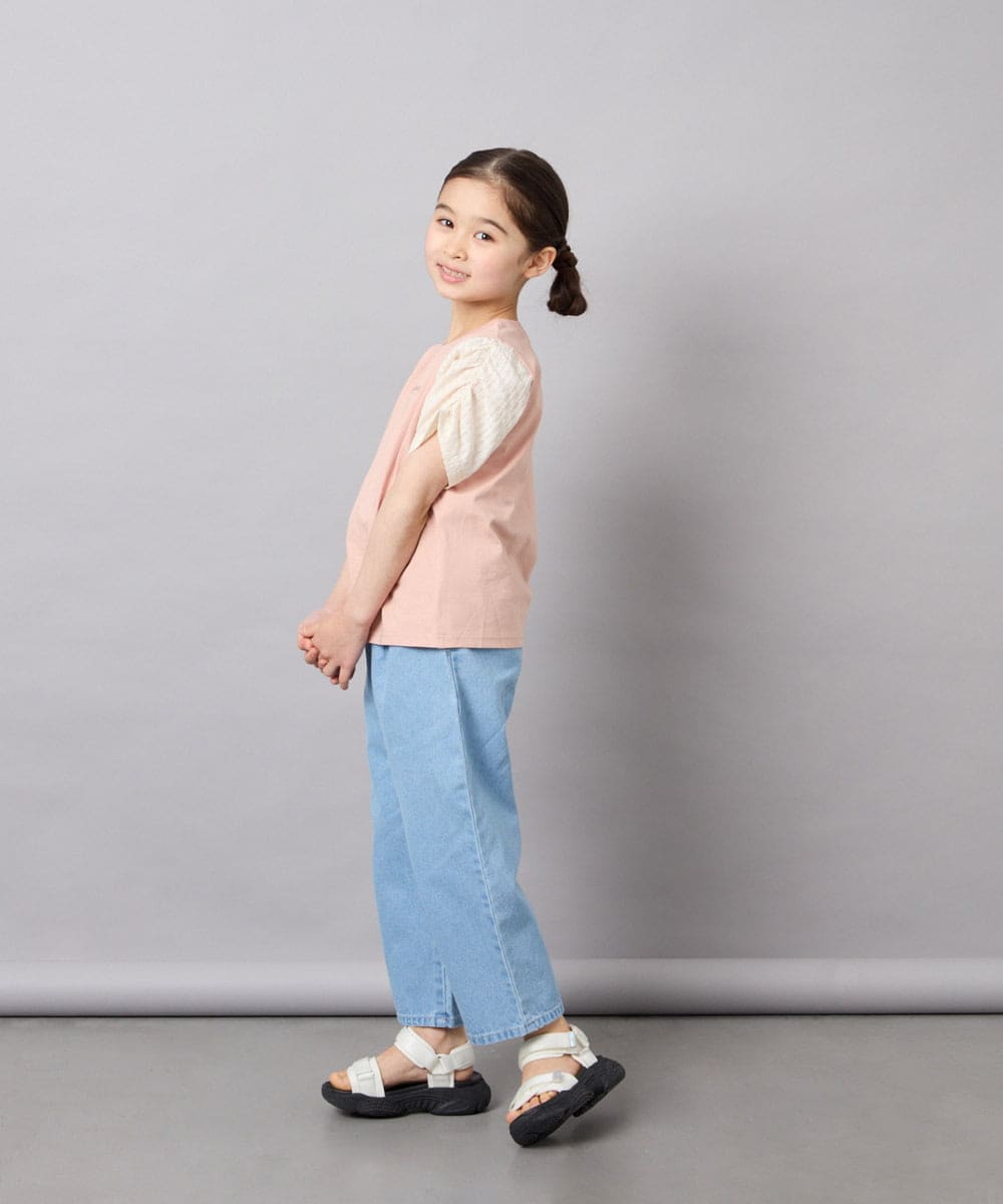 KJLGD02039 a.v.v KIDS(アー・ヴェ・ヴェ) [120-160]サス付きテーパードパンツ ライトブルー