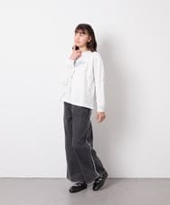 KJLGD31039 a.v.v KIDS(アー・ヴェ・ヴェ) [120-160]フリンジケミカルワイドデニム ダークグレー