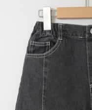 KJLGD31039 a.v.v KIDS(アー・ヴェ・ヴェ) [120-160]フリンジケミカルワイドデニム ダークグレー