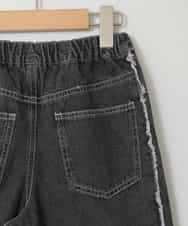 KJLGD31039 a.v.v KIDS(アー・ヴェ・ヴェ) [120-160]フリンジケミカルワイドデニム ダークグレー